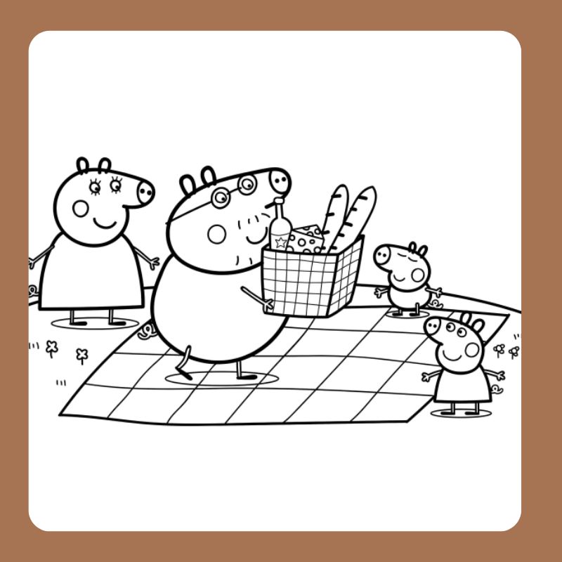 tranh tô màu heo peppa