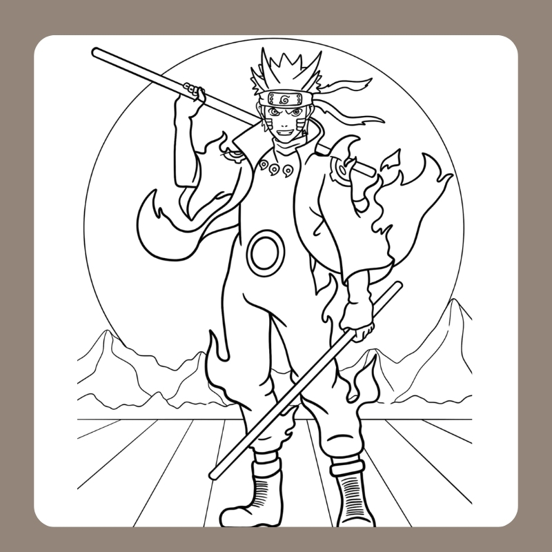tranh to màu naruto cute