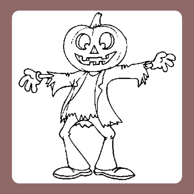 tranh tô màu quả bí ngô halloween