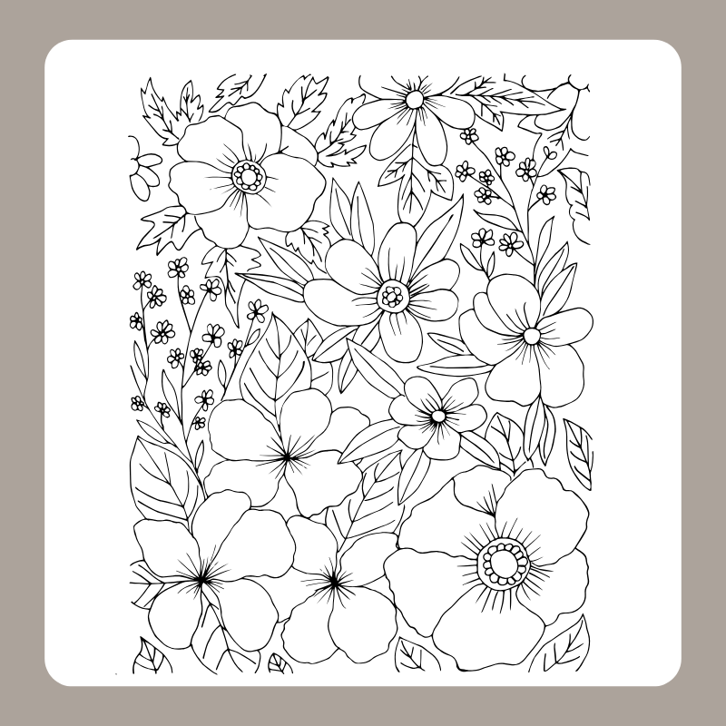 tranh tô màu vườn hoa