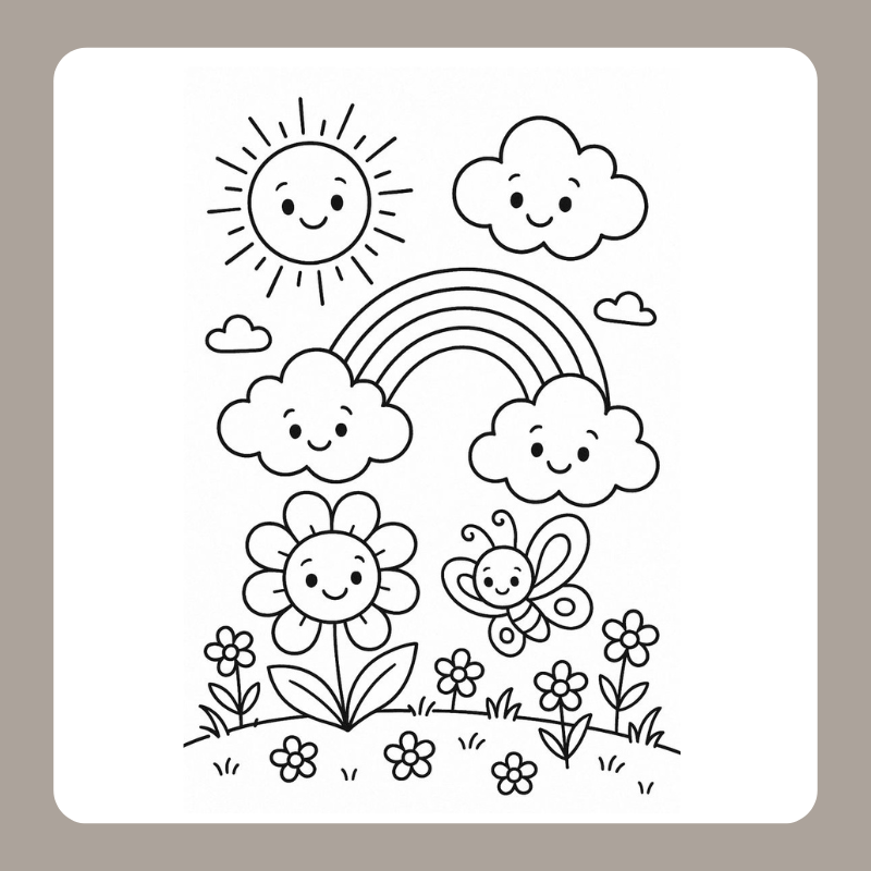 tranh tô màu vườn hoa 10