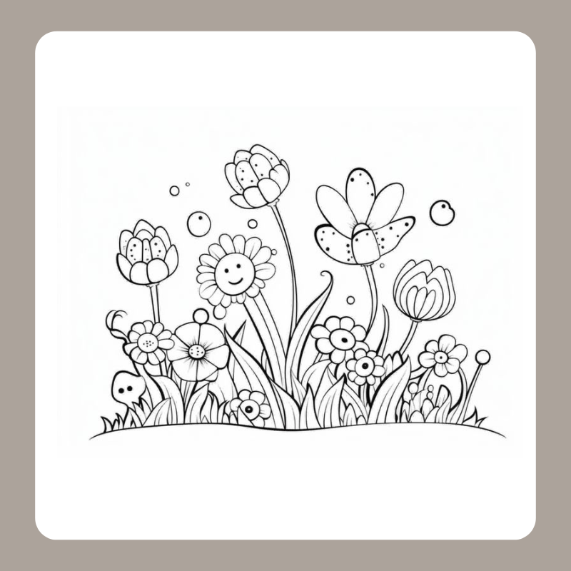 tranh tô màu vườn hoa 12