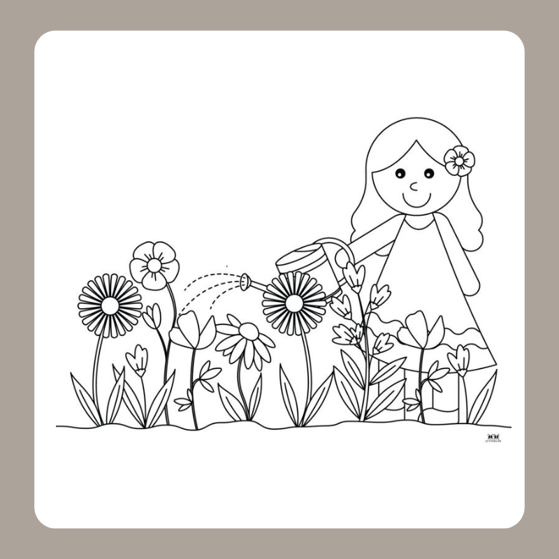 tranh tô màu vườn hoa 13