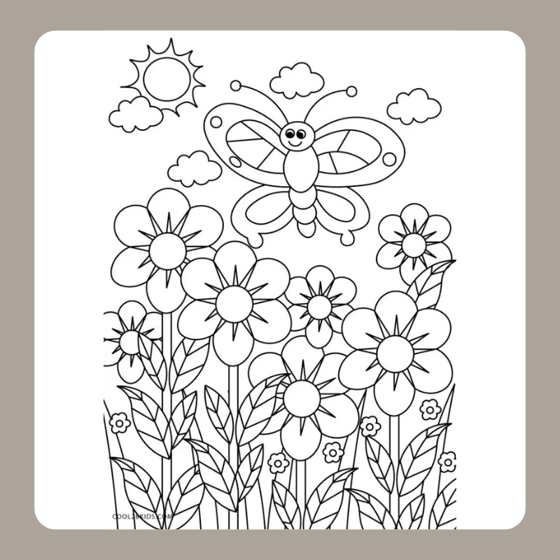 tranh tô màu vườn hoa 15