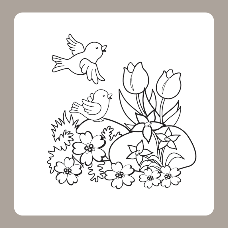 tranh tô màu vườn hoa 16