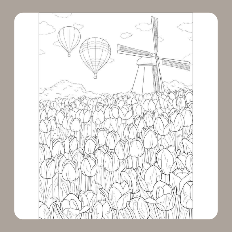 tranh tô màu vườn hoa 19