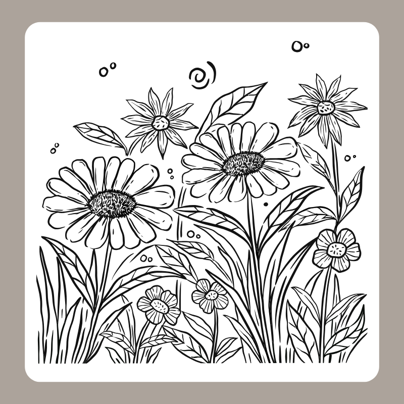 tranh tô màu vườn hoa 1