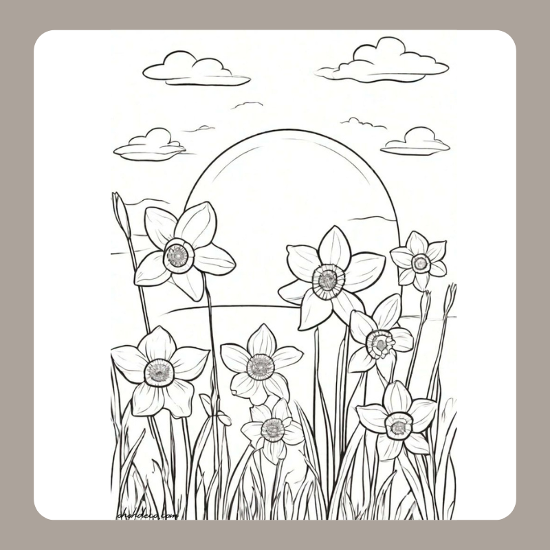 tranh tô màu vườn hoa 22