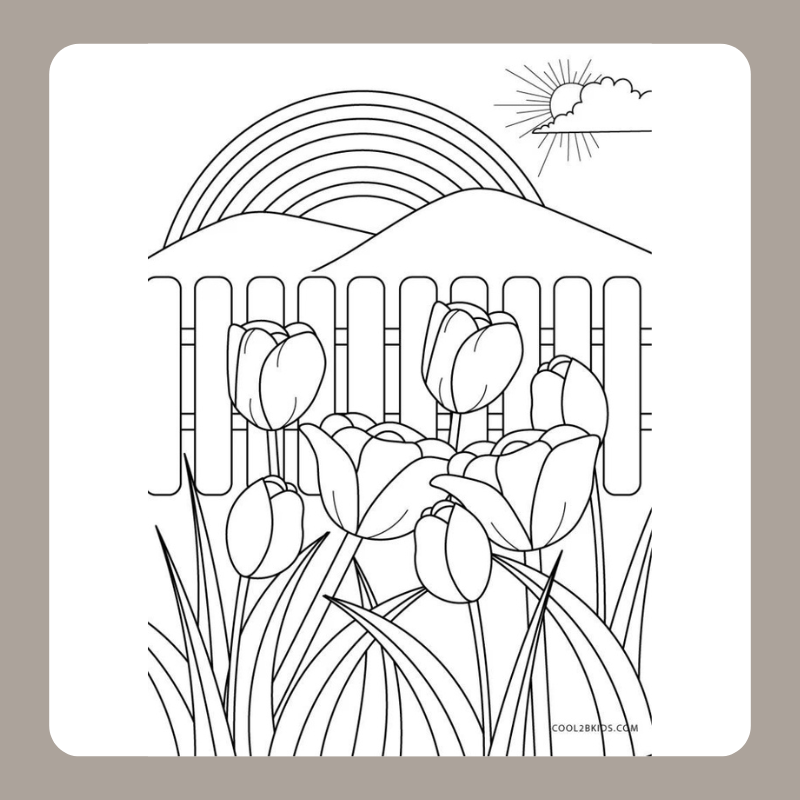 tranh tô màu vườn hoa 24