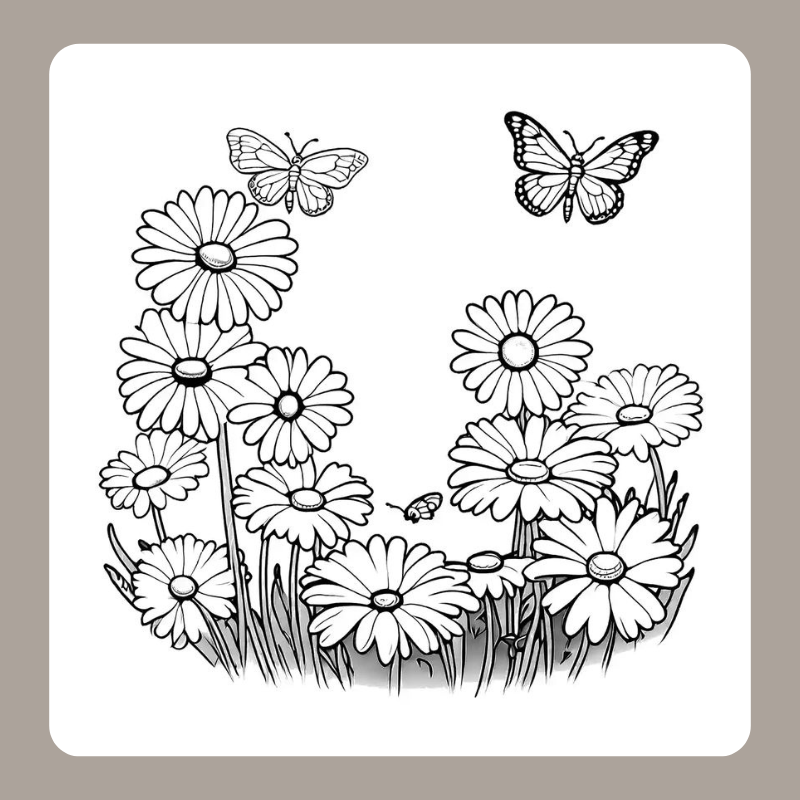 tranh tô màu vườn hoa 25