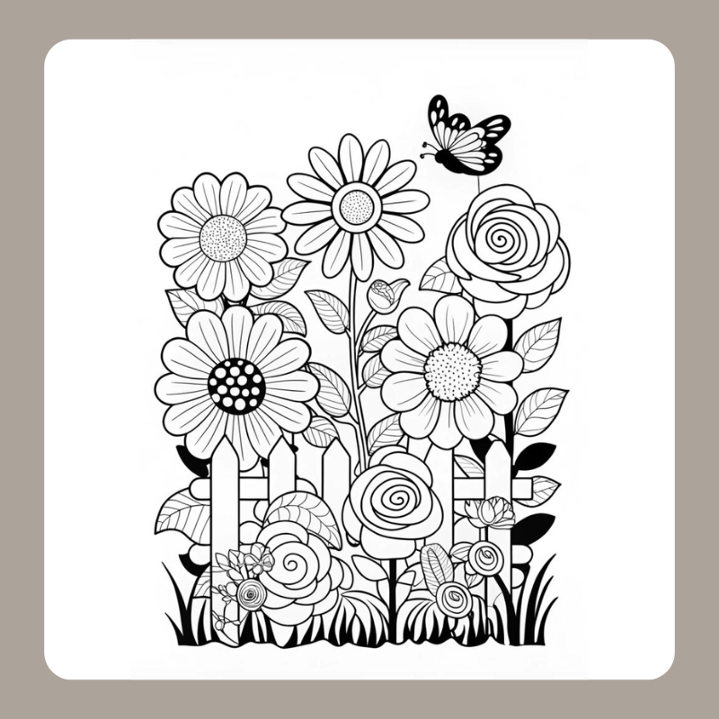 tranh tô màu vườn hoa 26
