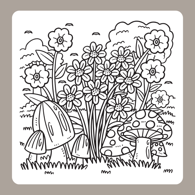 tranh tô màu vườn hoa 2