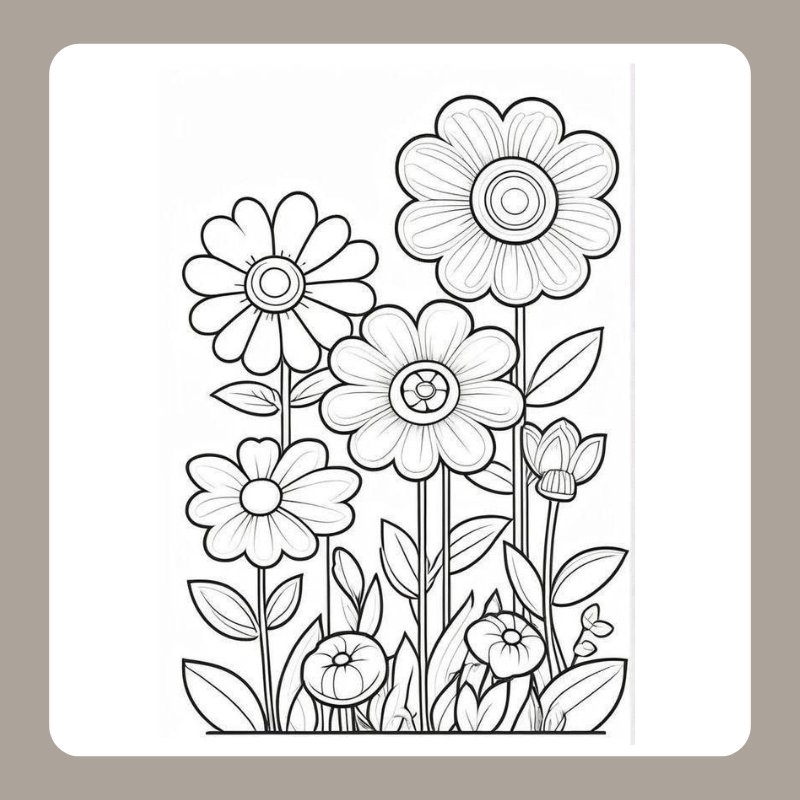 tranh tô màu vườn hoa 6