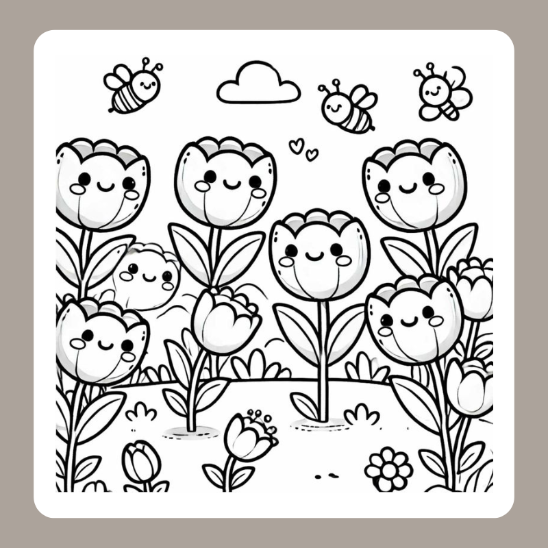 tranh tô màu vườn hoa 7