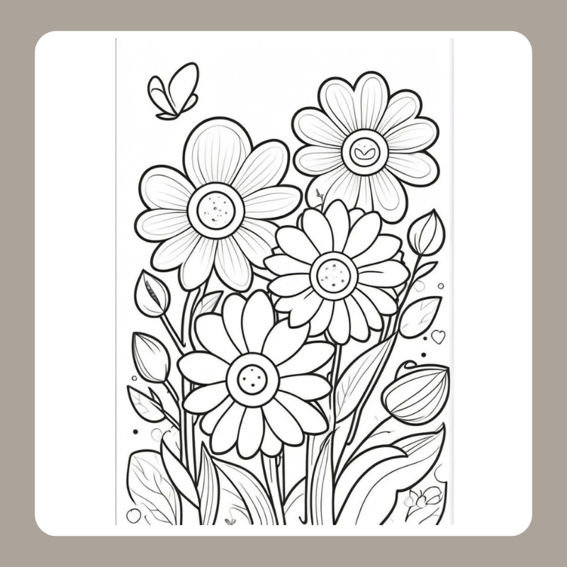 tranh tô màu vườn hoa 8