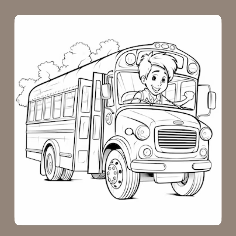 tranh tô màu xe buyt 12