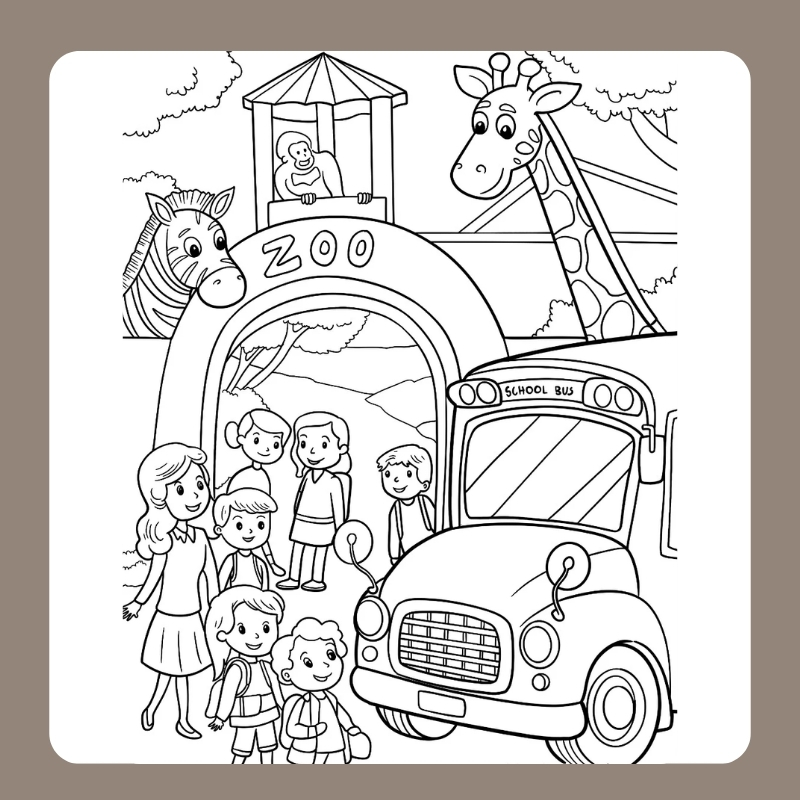 tranh tô màu xe buyt 24