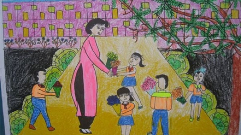 tranh vẽ 20 11 đơn giản​