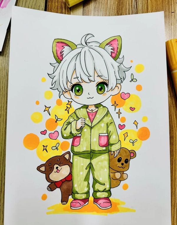 tranh vẽ anime nam 18