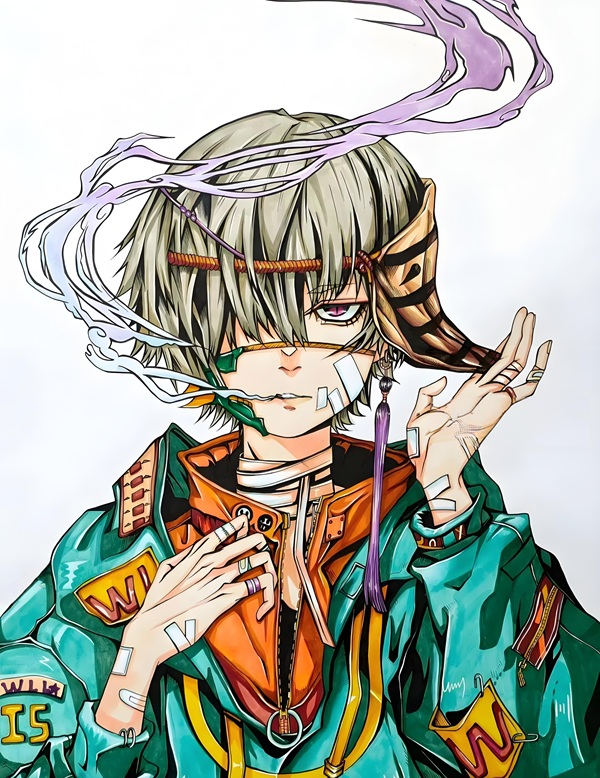 tranh vẽ anime nam