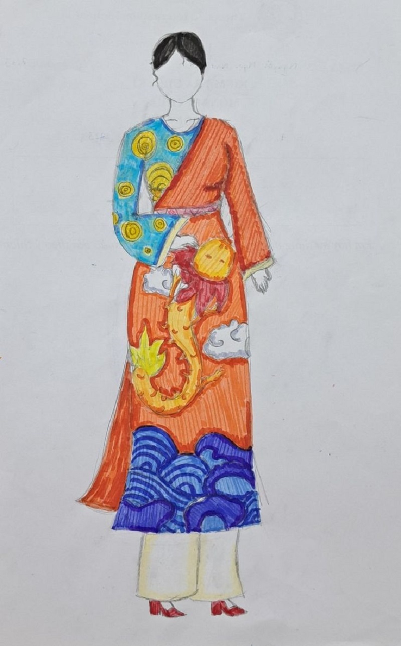 tranh vẽ áo dài 12