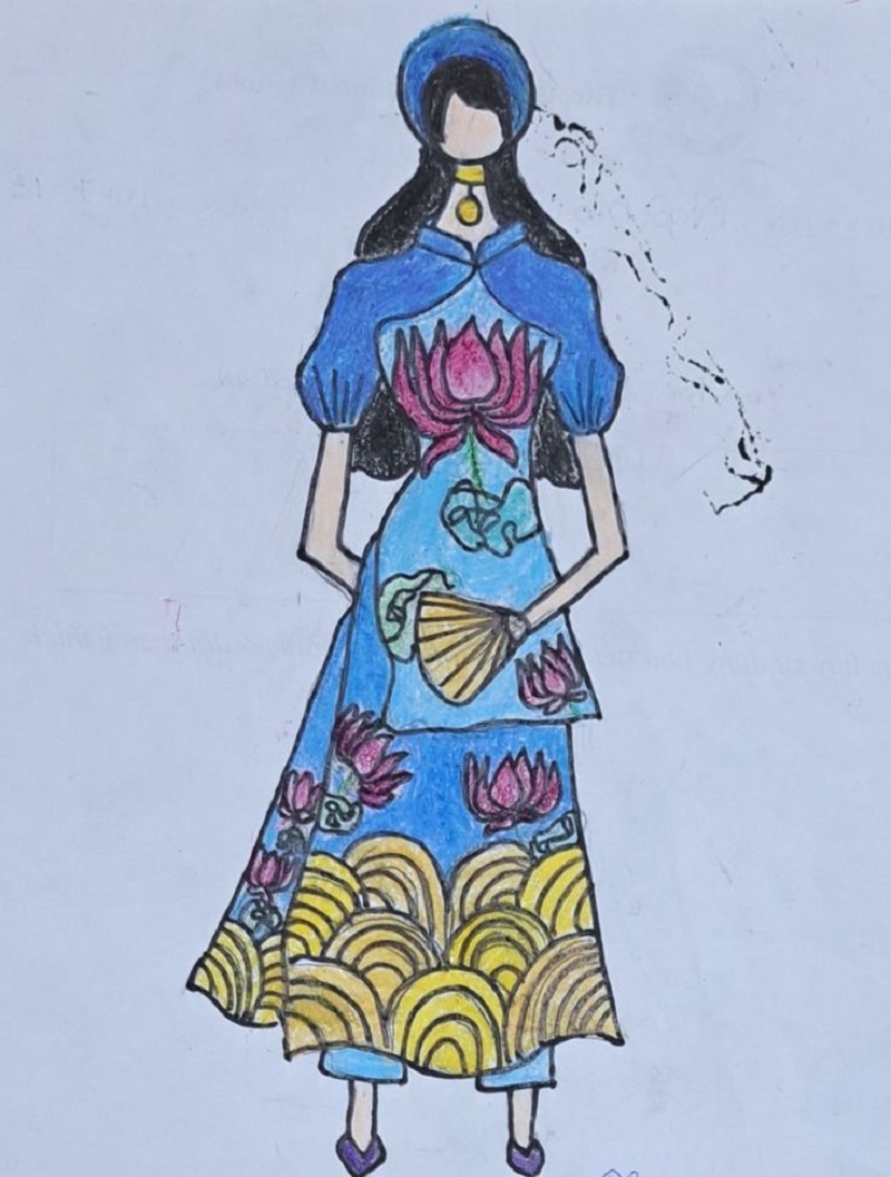 tranh vẽ áo dài 13