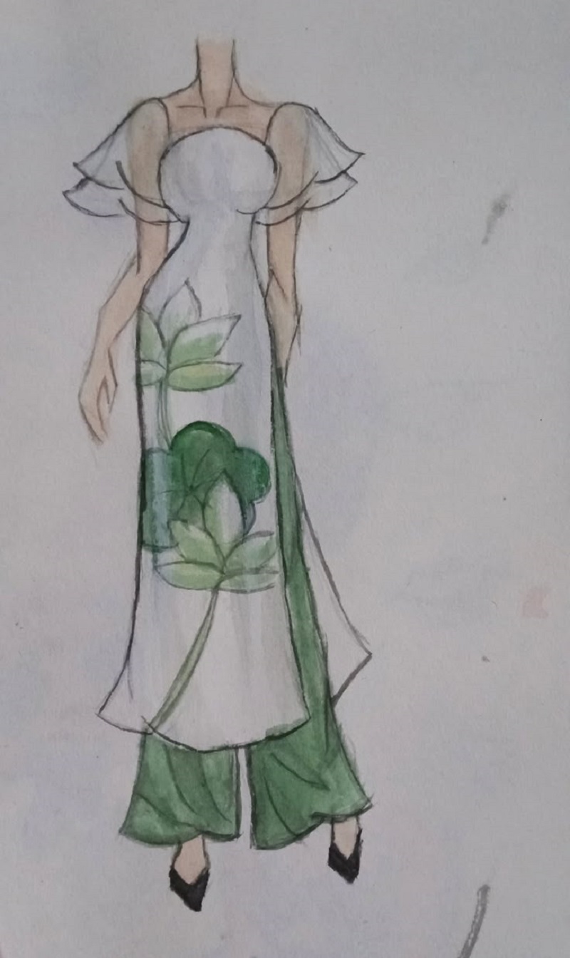 tranh vẽ áo dài 15