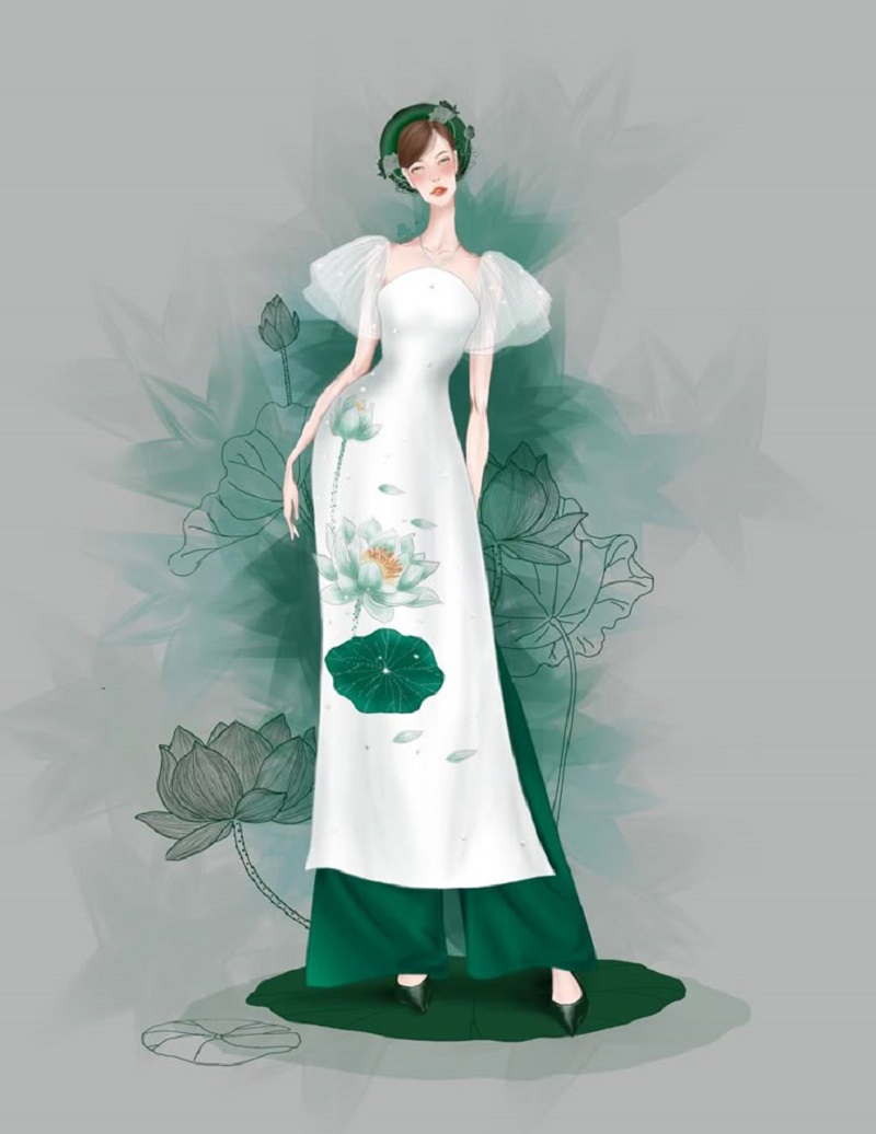 tranh vẽ áo dài 16