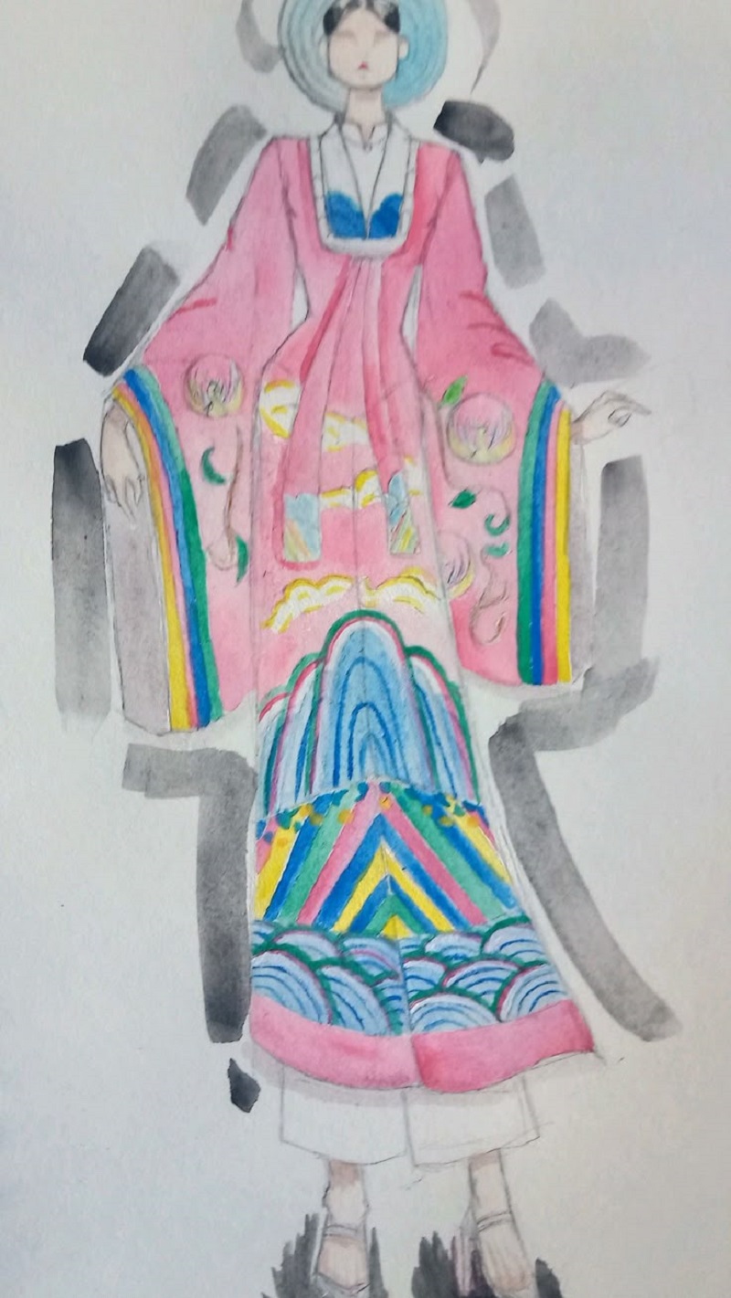 tranh vẽ áo dài 18