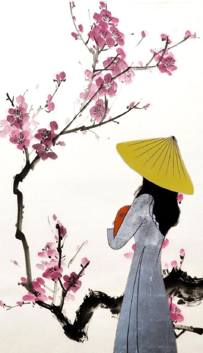 tranh vẽ áo dài 22