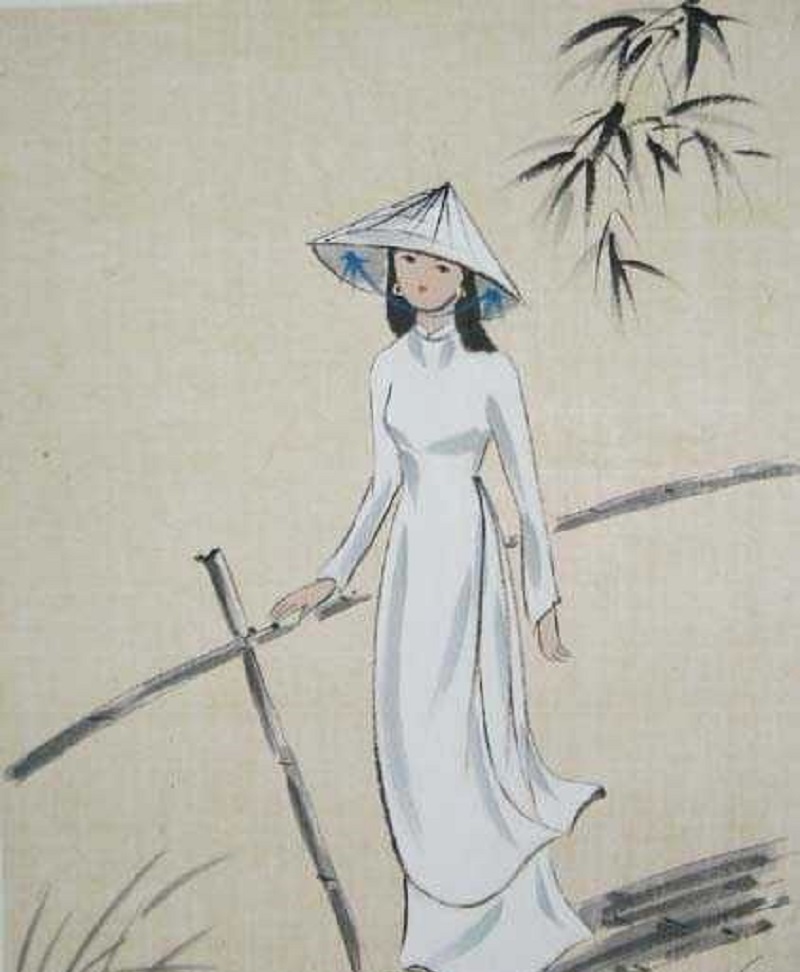 tranh vẽ áo dài 23