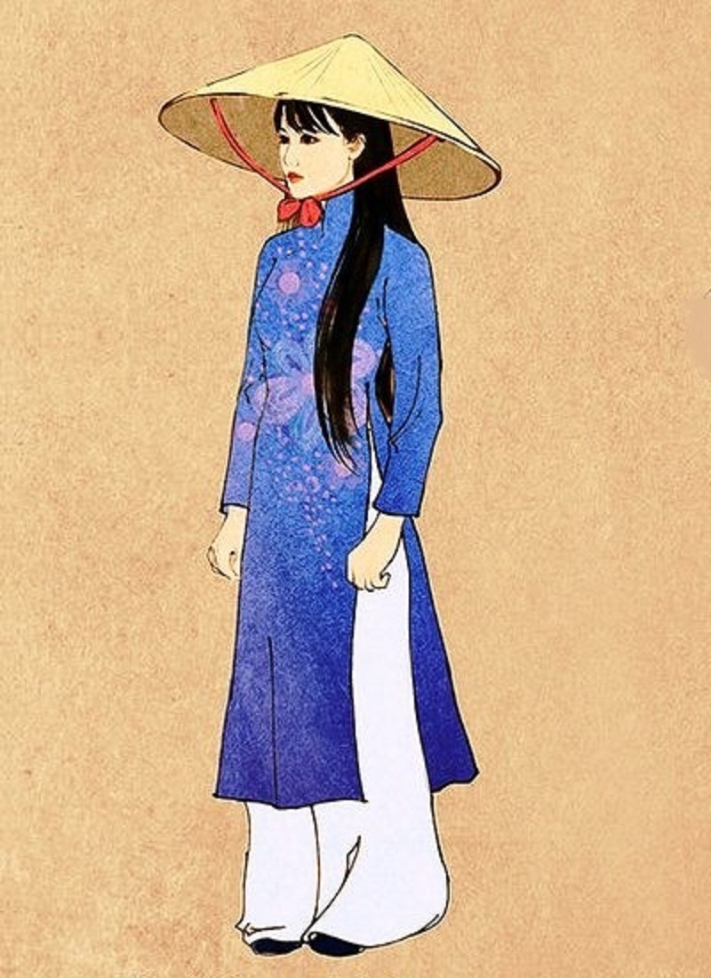 tranh vẽ áo dài 24