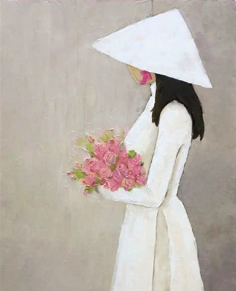 tranh vẽ áo dài 25