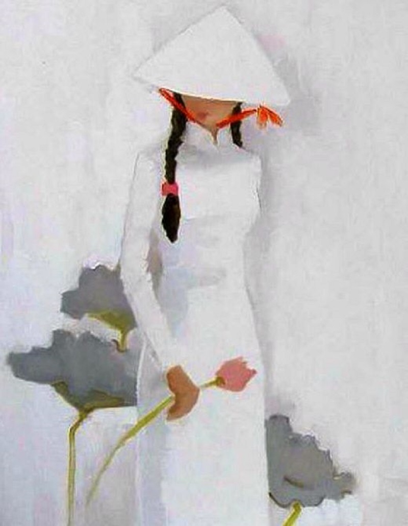 tranh vẽ áo dài 32