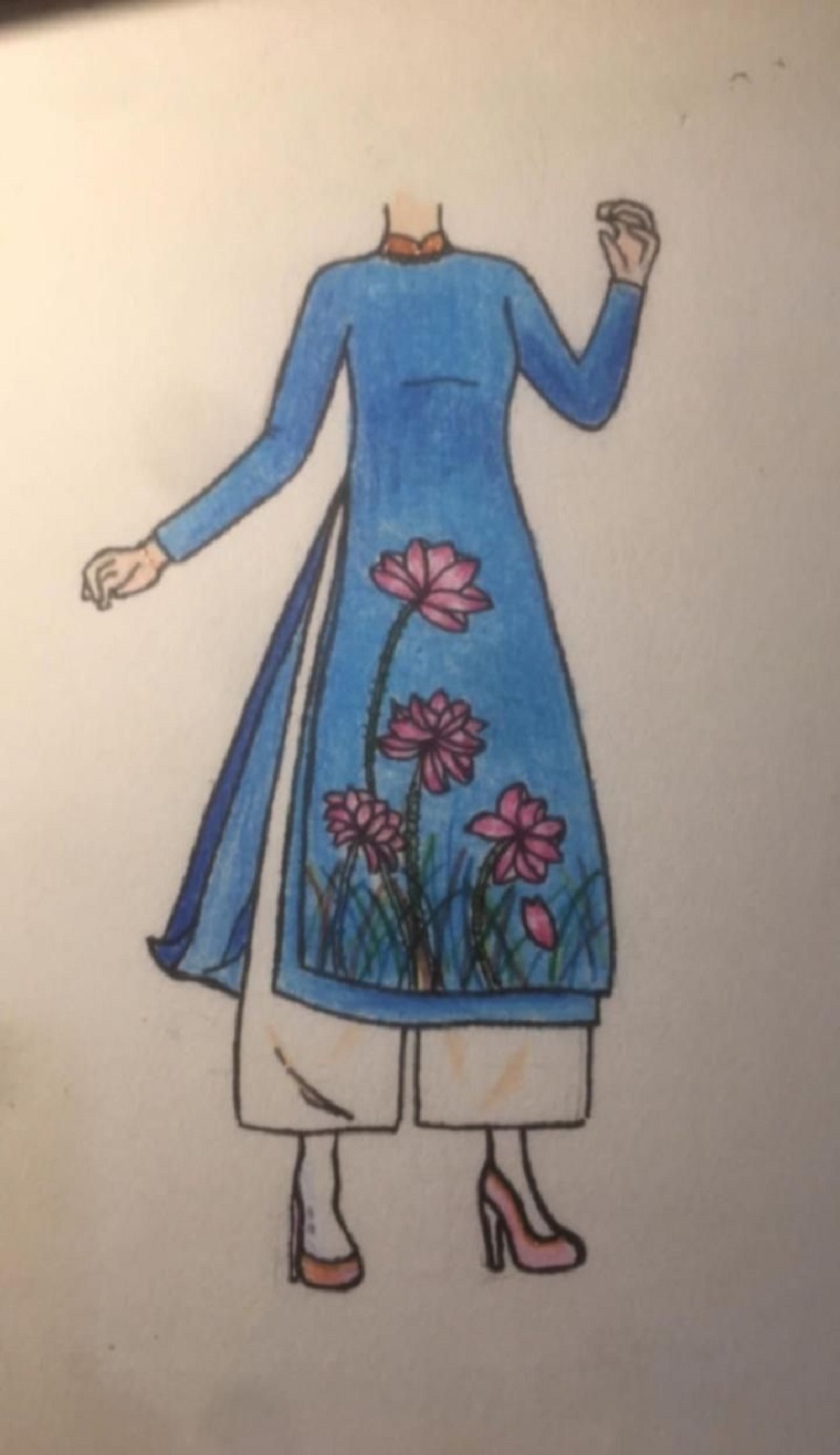 tranh vẽ áo dài 5
