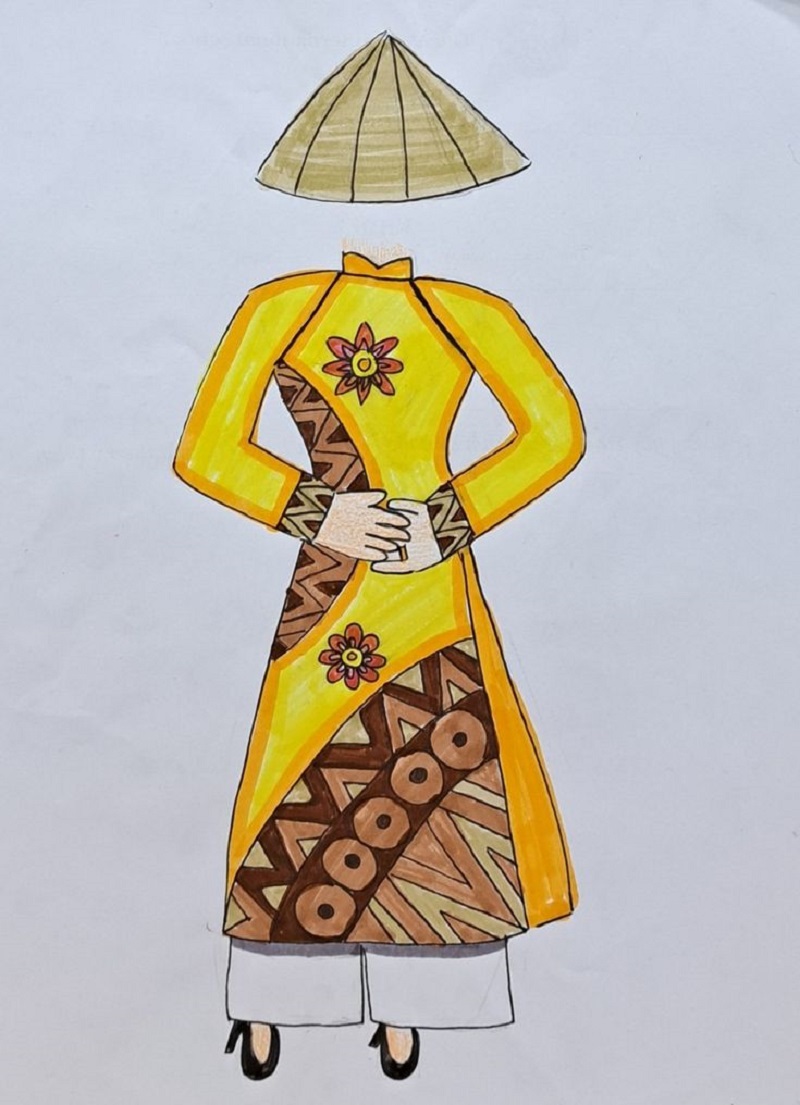 tranh vẽ áo dài 8