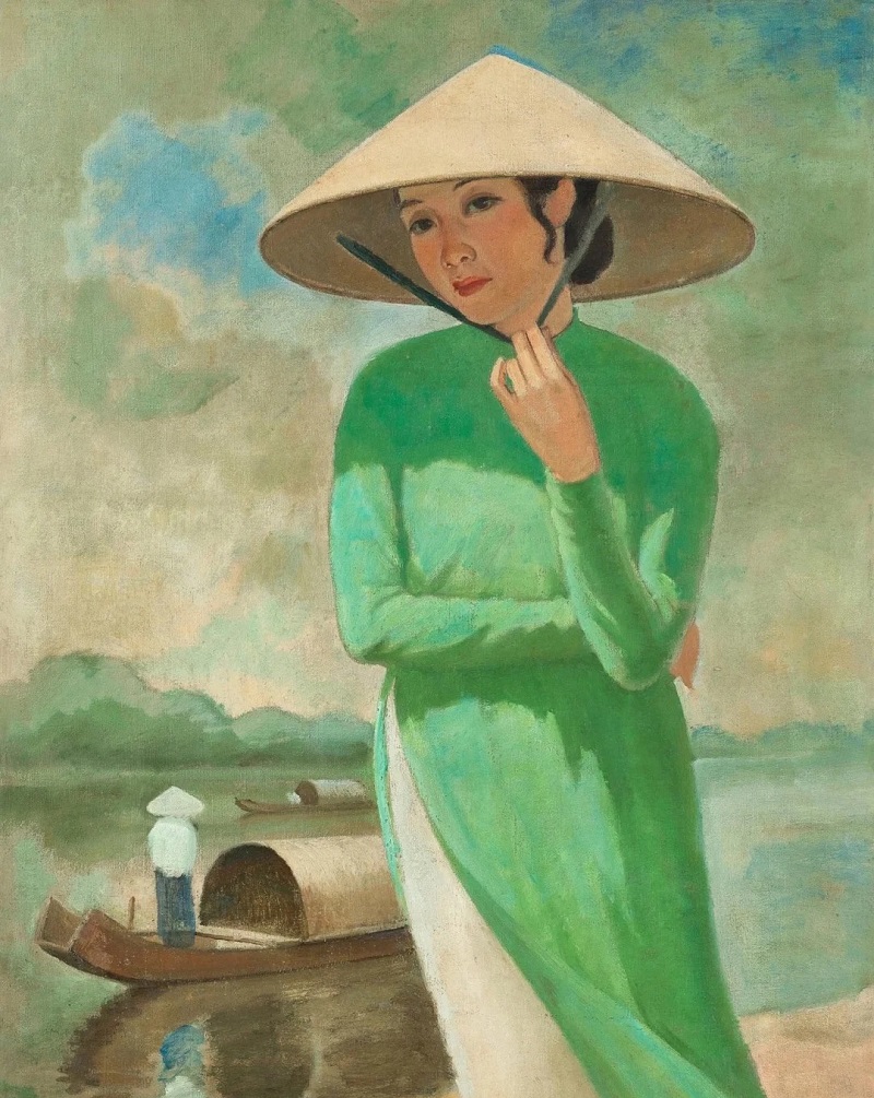 tranh vẽ áo dài việt nam