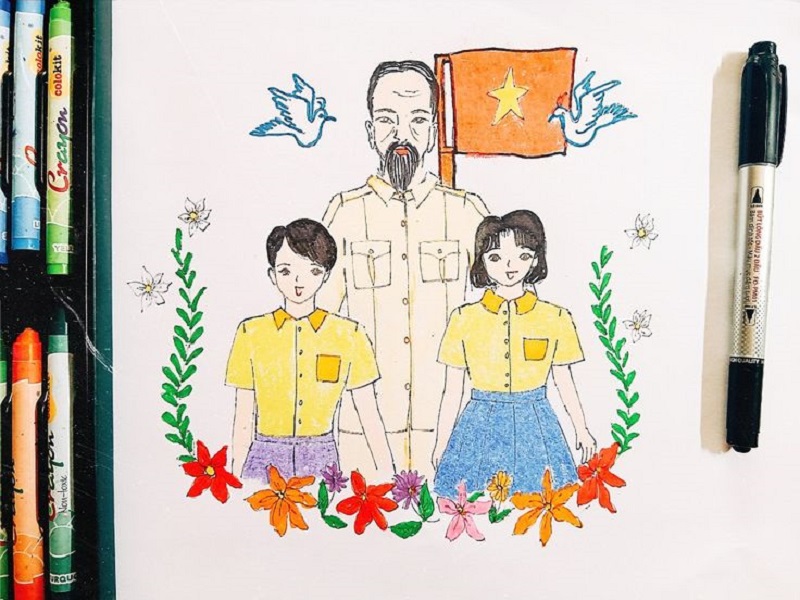 tranh vẽ bác hồ
