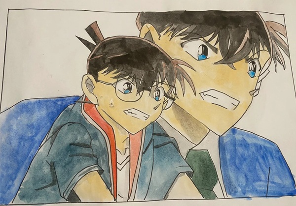 tranh vẽ bút chì conan