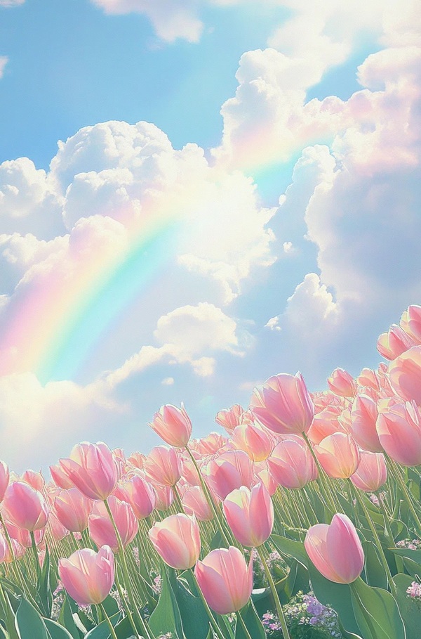 tranh vẽ hoa tulip