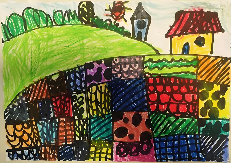 tranh vẽ cánh đồng lúa của học sinh 21