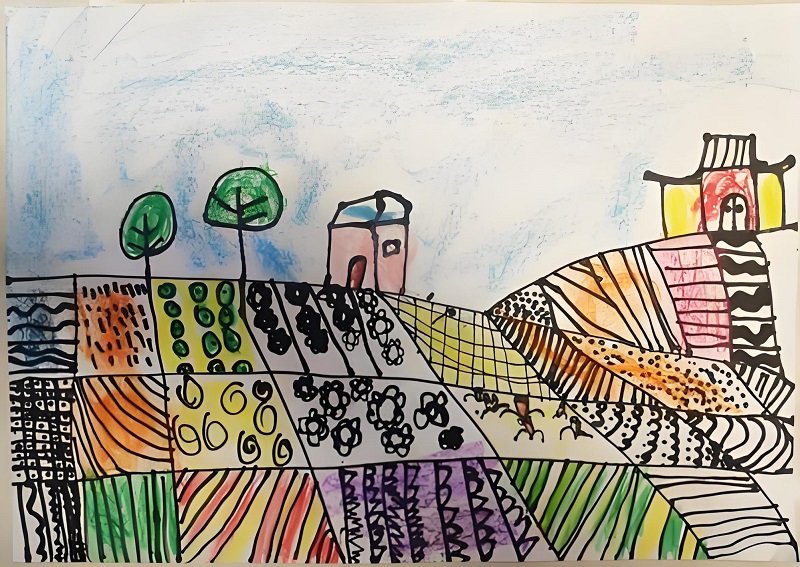 tranh vẽ cánh đồng lúa của học sinh 22