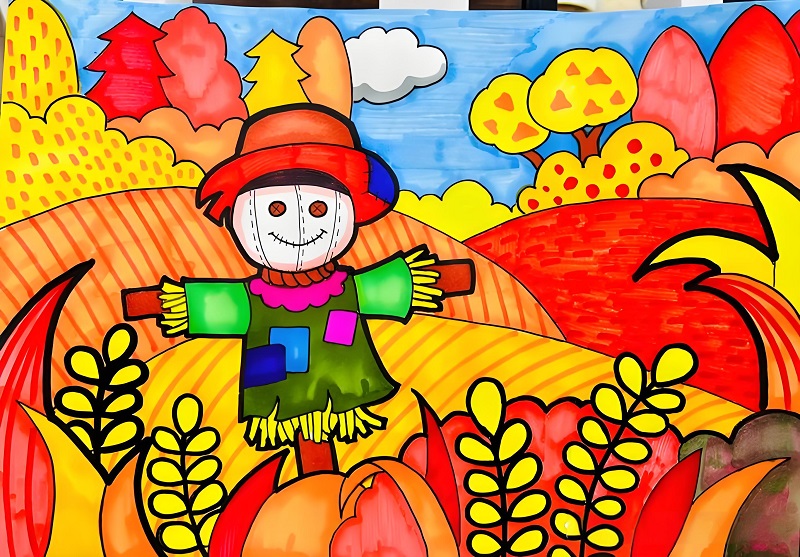 tranh vẽ cánh đồng lúa của học sinh 23