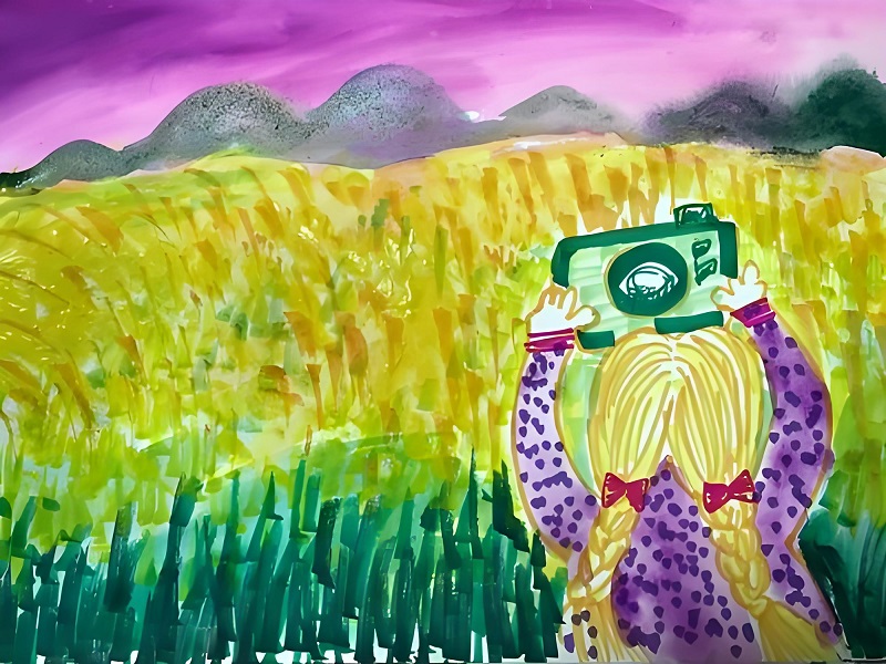 tranh vẽ cánh đồng lúa của học sinh 24