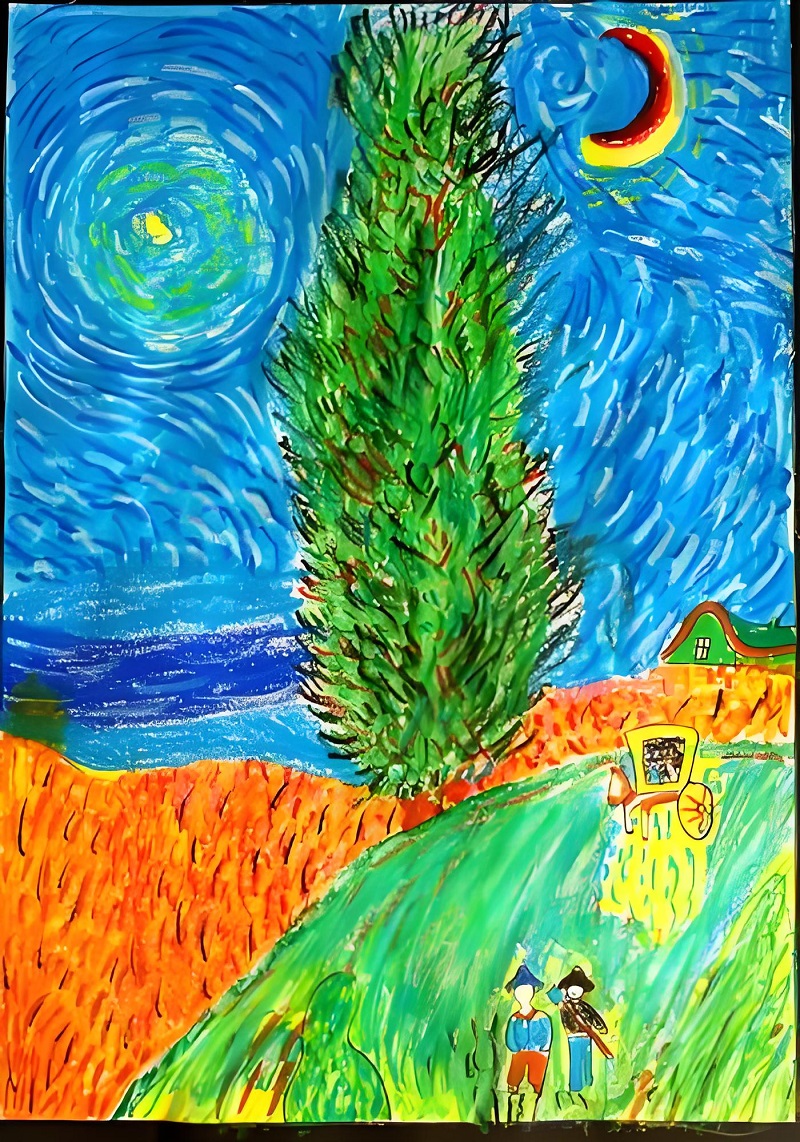 tranh vẽ cánh đồng lúa của học sinh 30