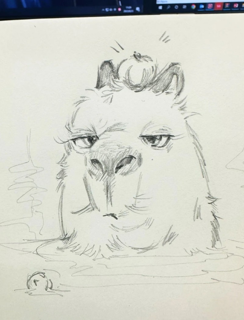 tranh vẽ capybara 12