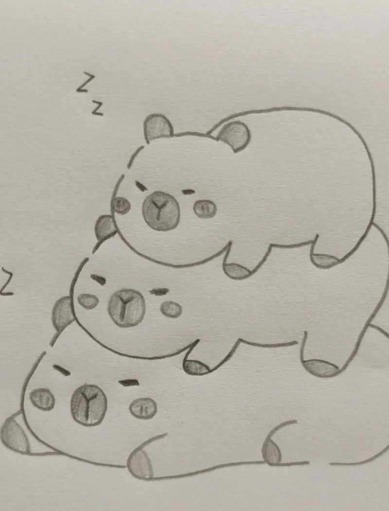 tranh vẽ capybara 14