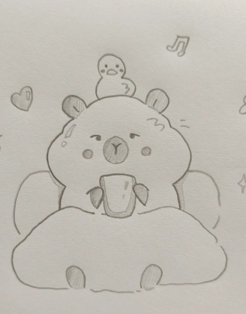 tranh vẽ capybara 22