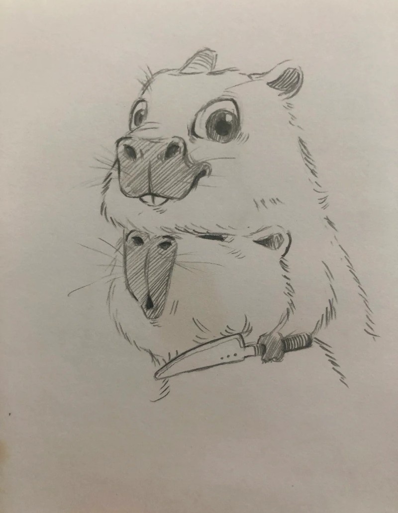 tranh vẽ capybara 24