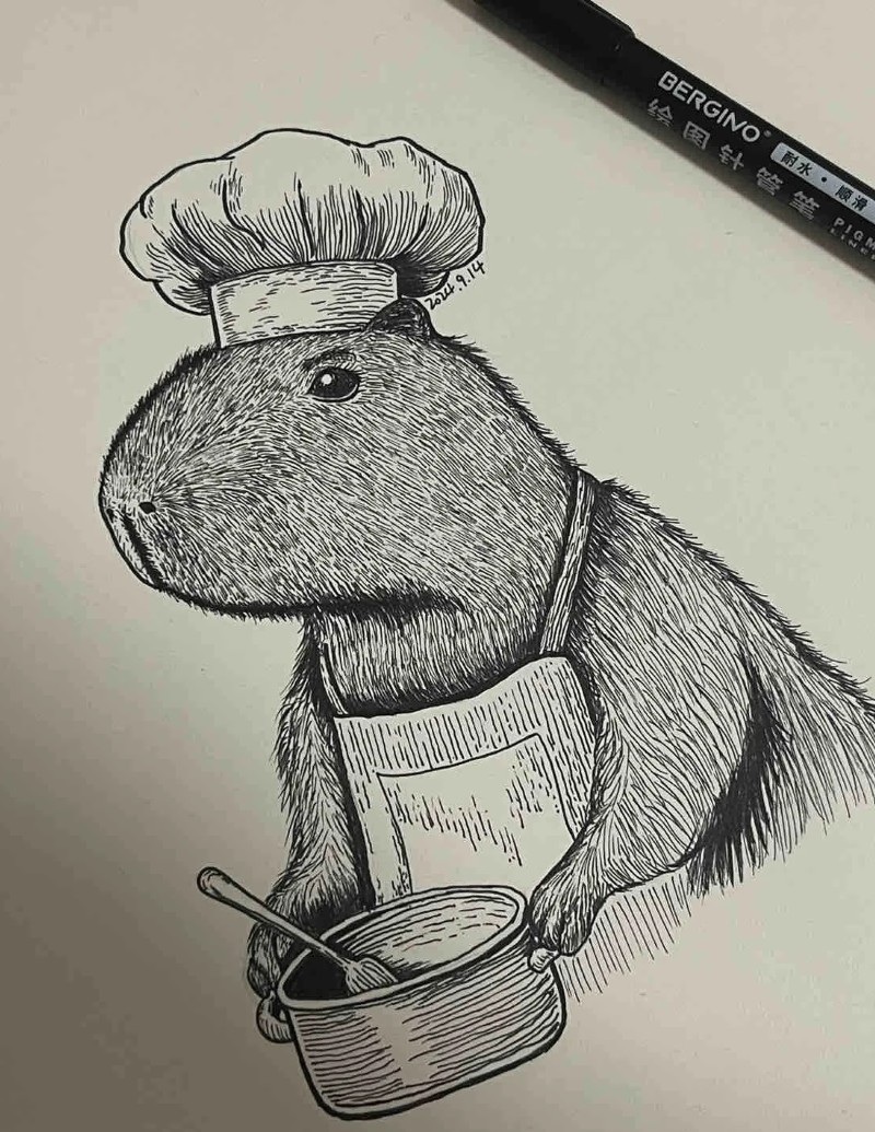 tranh vẽ capybara 8